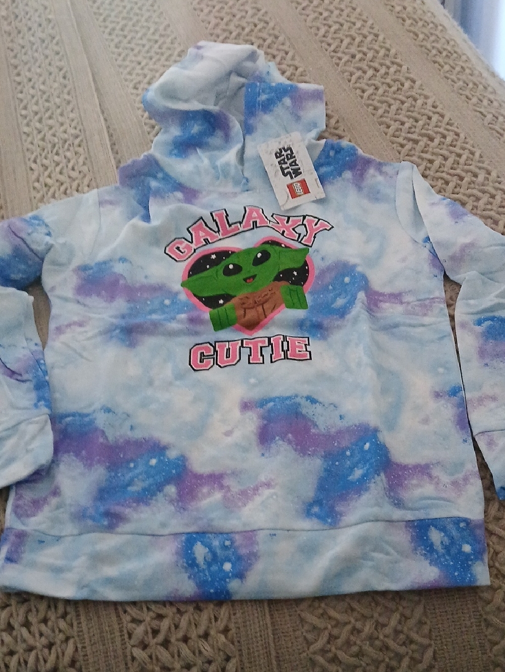 NWT KIDS SZ 6/6X LEGO STAR WARS HOODED TIE DYE GROGU Lightweight